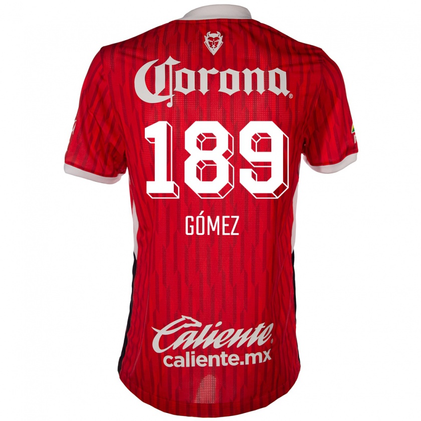 Kandiny Heren Enrique Gómez #189 Rood Wit Thuisshirt Thuistenue 2024/25 T-Shirt