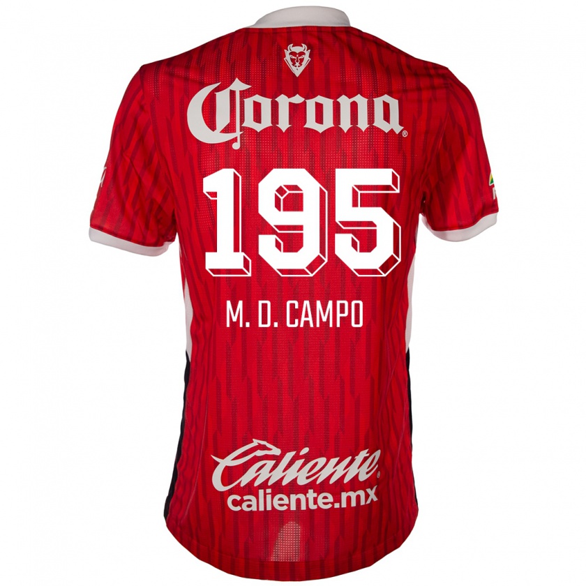 Kandiny Hombre Camiseta Arturo Martín Del Campo #195 Rojo Blanco 1ª Equipación 2024/25 La Camisa