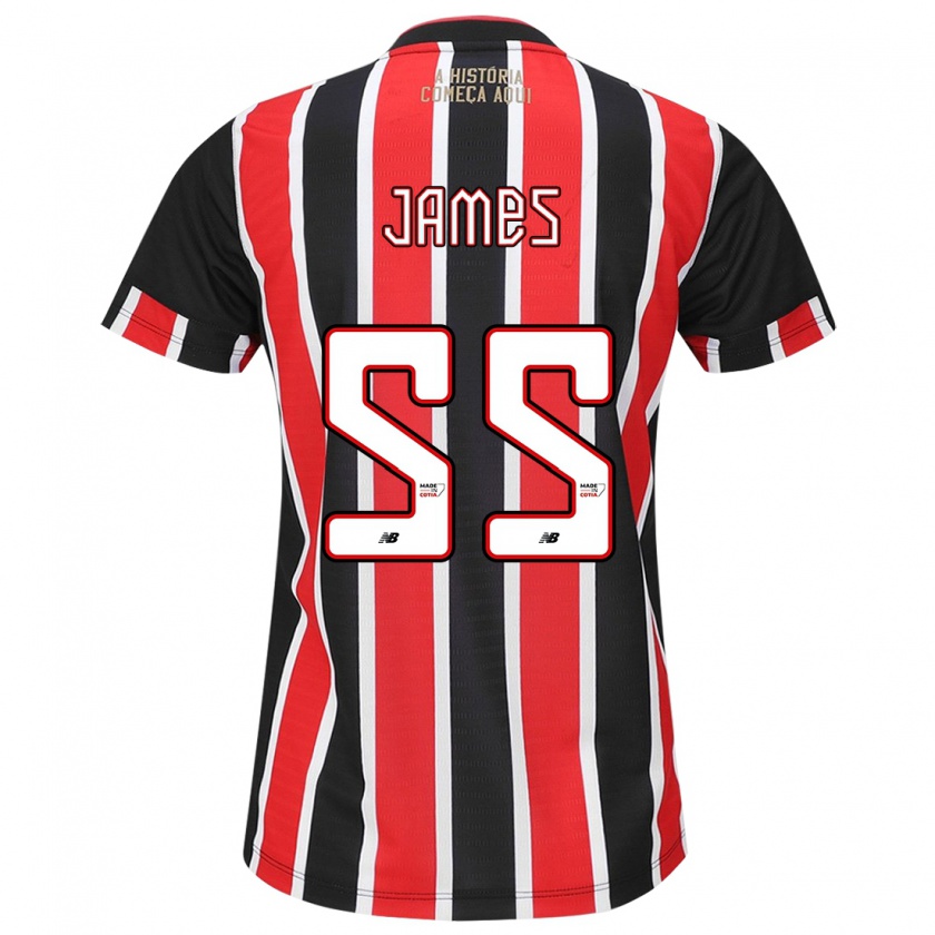 Kandiny Herren James Rodríguez #55 Schwarz Rot Weiß Auswärtstrikot Trikot 2024/25 T-Shirt Österreich