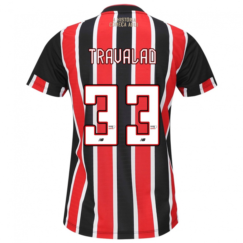 Kandiny Heren Rafa Travalão #33 Zwart Rood Wit Uitshirt Uittenue 2024/25 T-Shirt België