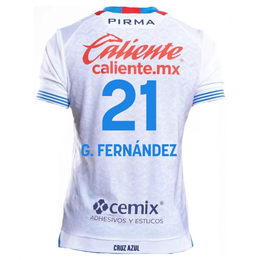 Kandiny Heren Gabriel Fernández #21 Wit Blauw Uitshirt Uittenue 2024/25 T-Shirt België