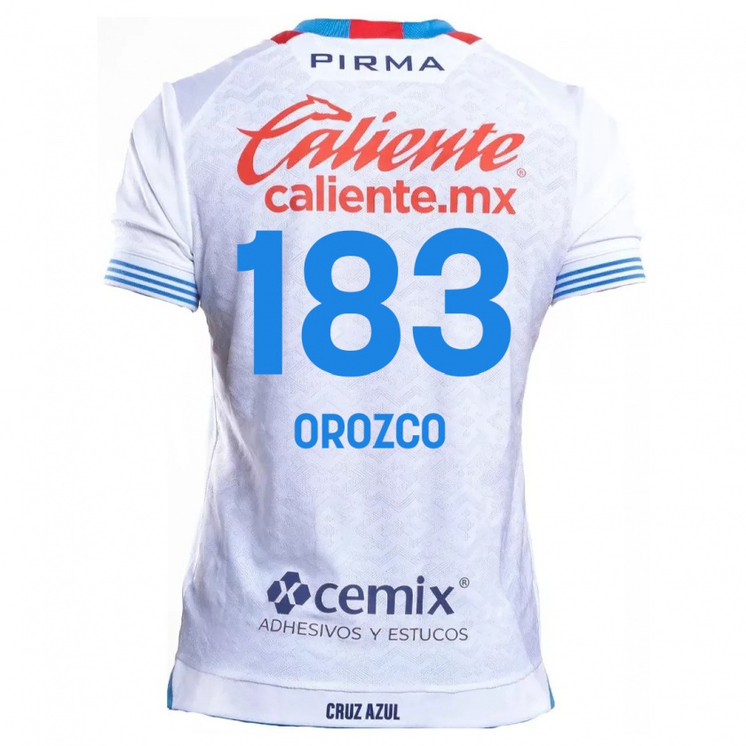 Kandiny Hombre Camiseta Fabrizzio Orozco #183 Blanco Azul 2ª Equipación 2024/25 La Camisa