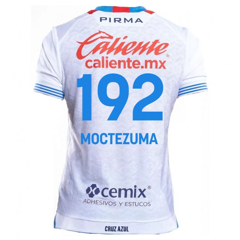 Kandiny Hombre Camiseta Brayan Moctezuma #192 Blanco Azul 2ª Equipación 2024/25 La Camisa México