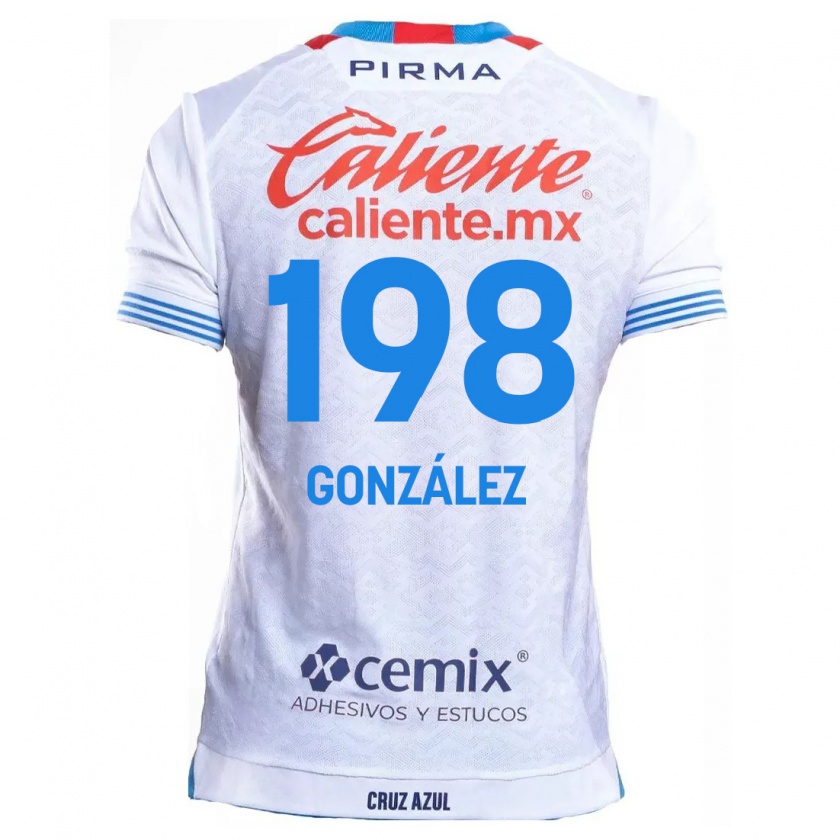 Kandiny Uomo Maglia Kenneth González #198 Bianco Blu Kit Gara Away 2024/25 Maglietta