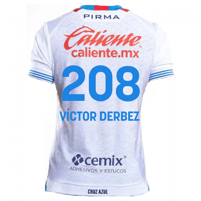 Kandiny Hombre Camiseta Louis Víctor Derbez #208 Blanco Azul 2ª Equipación 2024/25 La Camisa