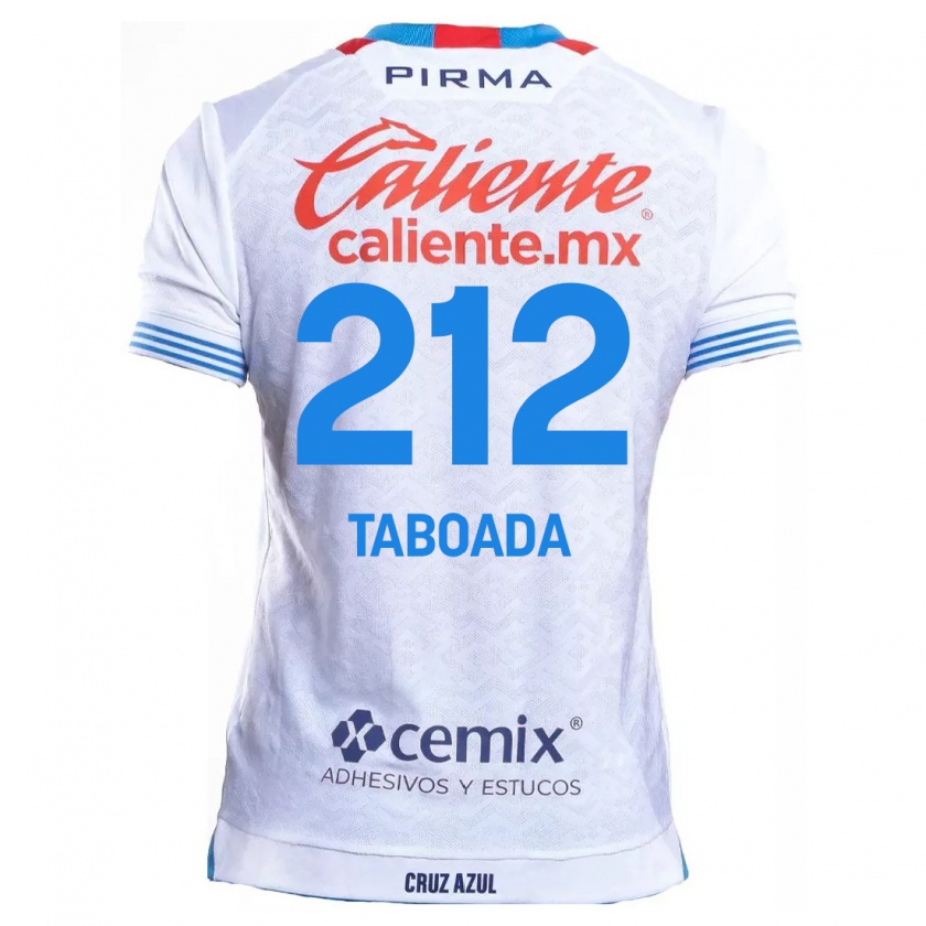 Kandiny Hombre Camiseta Víctor Taboada #212 Blanco Azul 2ª Equipación 2024/25 La Camisa