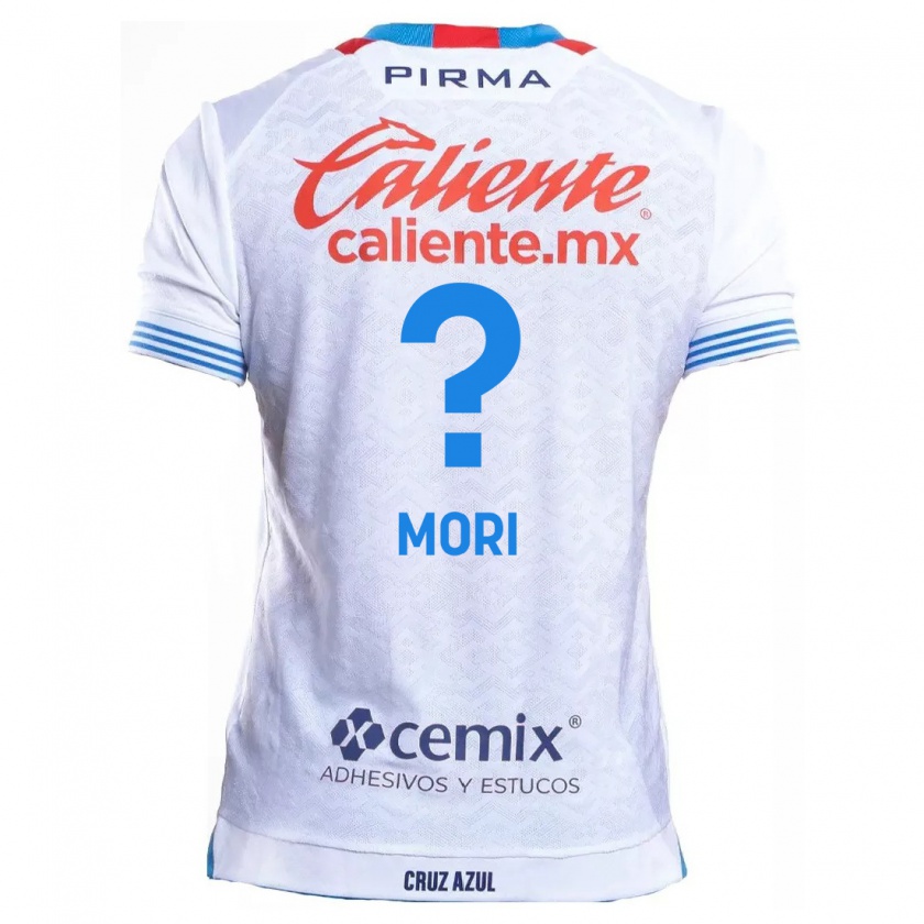 Kandiny Uomo Maglia Ramiro Funes Mori #0 Bianco Blu Kit Gara Away 2024/25 Maglietta