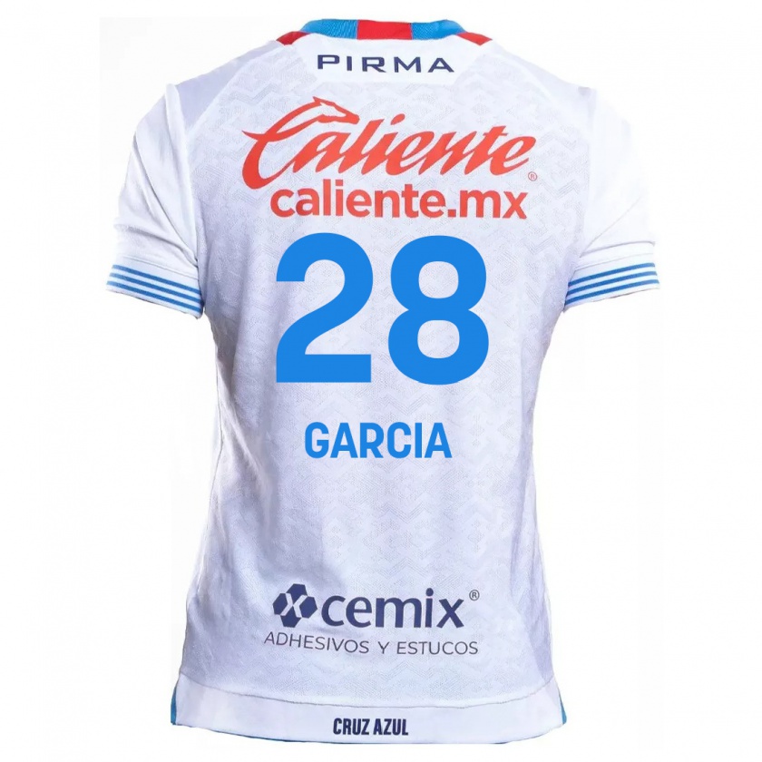 Kandiny Hombre Camiseta Ana Garcia #28 Blanco Azul 2ª Equipación 2024/25 La Camisa