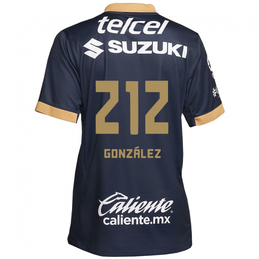 Kandiny Heren José González #212 Obsidiaan Goud Wit Uitshirt Uittenue 2024/25 T-Shirt