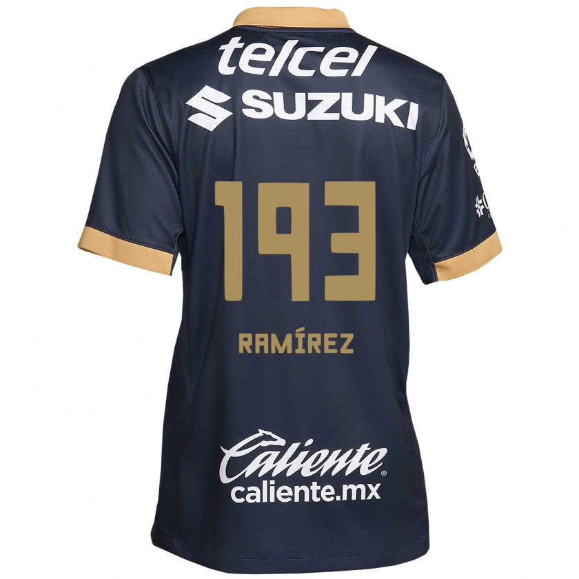 Kandiny Heren Héctor Ramírez #193 Obsidiaan Goud Wit Uitshirt Uittenue 2024/25 T-Shirt