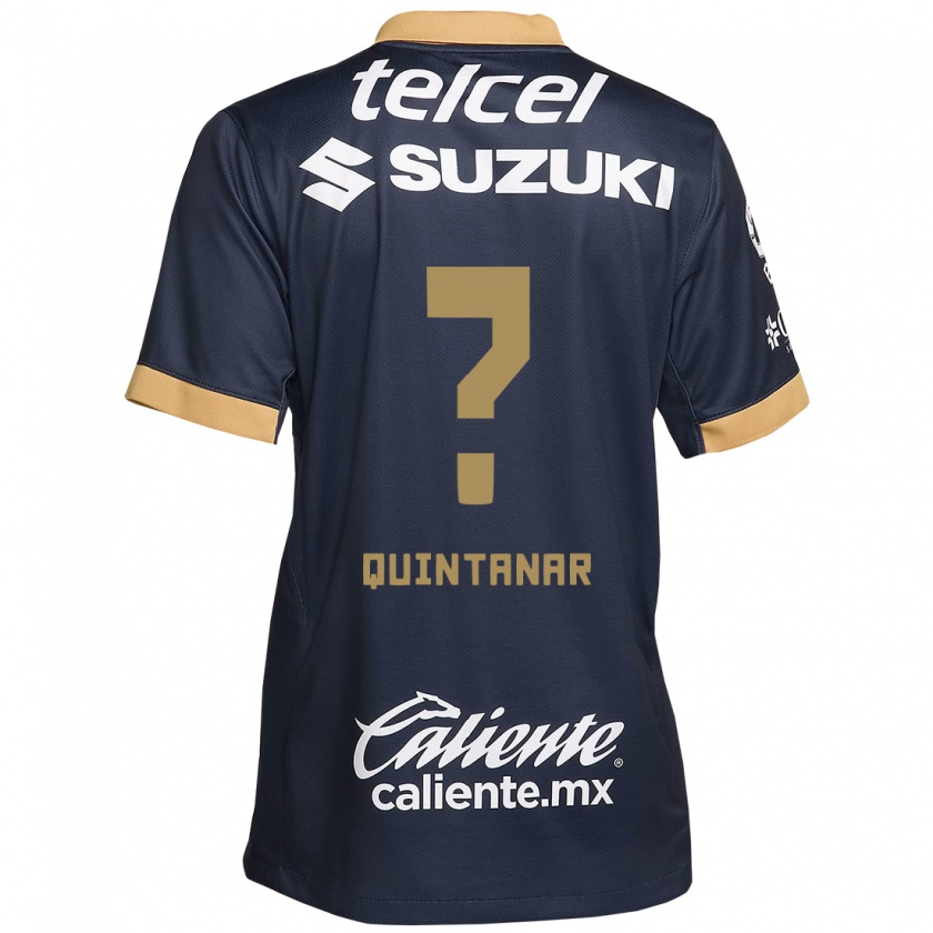 Kandiny Heren Edgar Quintanar #0 Obsidiaan Goud Wit Uitshirt Uittenue 2024/25 T-Shirt België