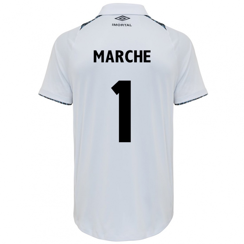 Kandiny Hombre Camiseta Agustín Marchesín #1 Blanco Azul 2ª Equipación 2024/25 La Camisa