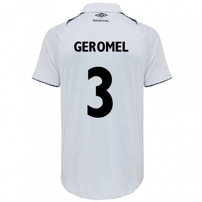 Kandiny Uomo Maglia Pedro Geromel #3 Bianco Blu Kit Gara Away 2024/25 Maglietta