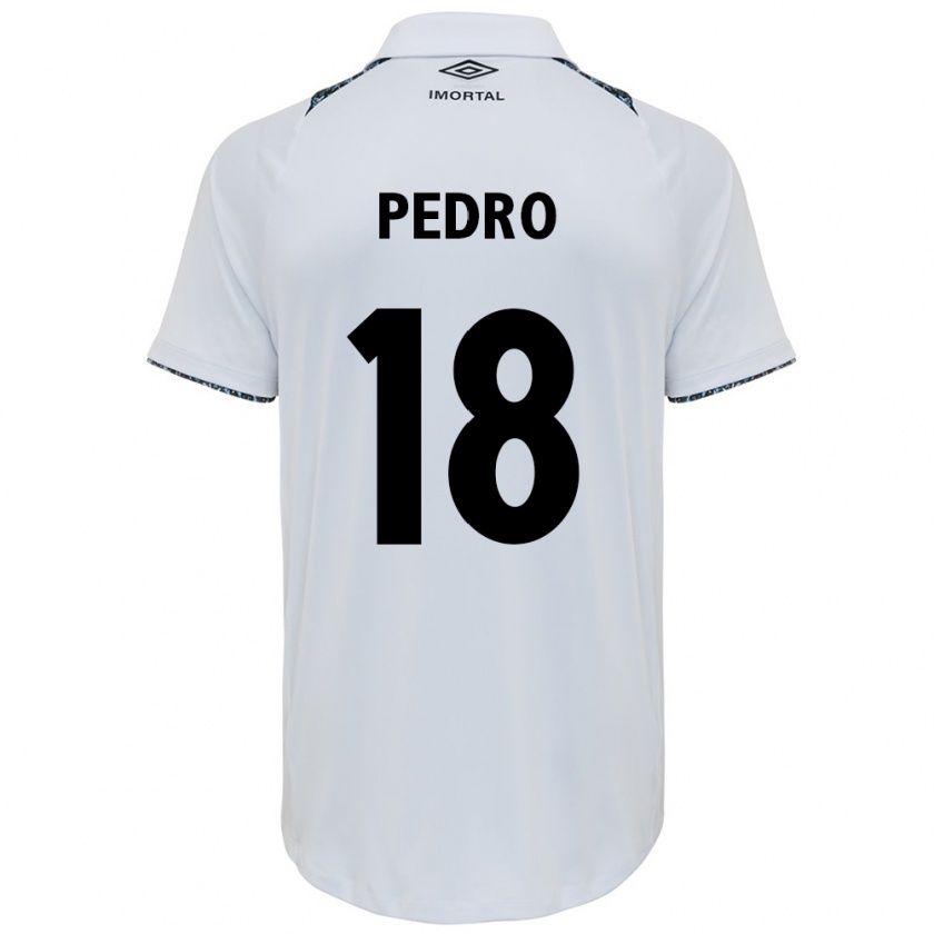 Kandiny Hombre Camiseta João Pedro #18 Blanco Azul 2ª Equipación 2024/25 La Camisa