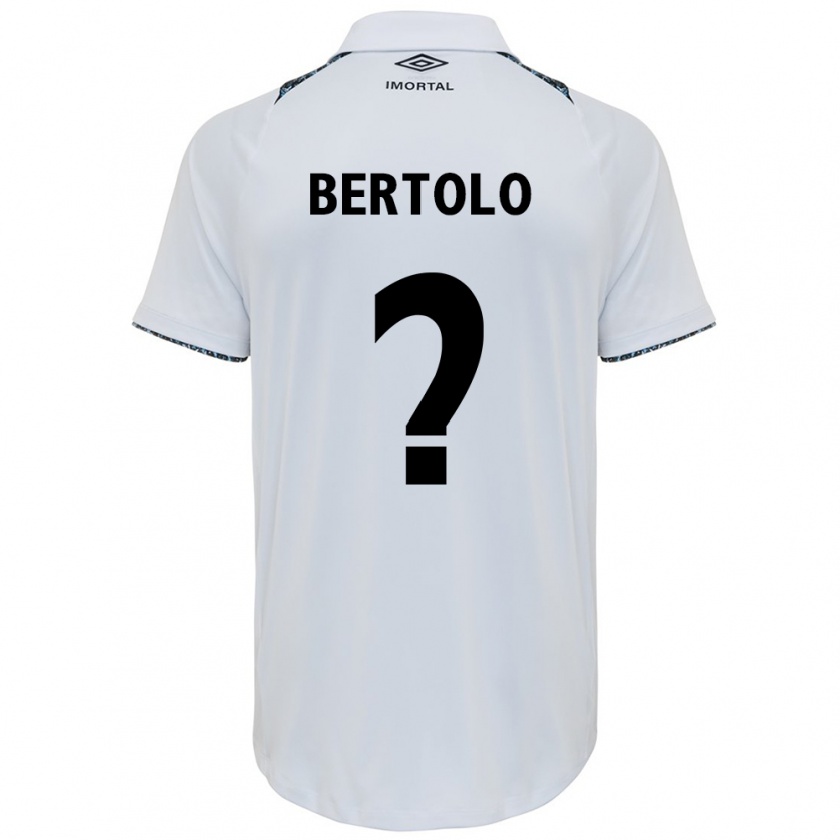 Kandiny Uomo Maglia Mateus Bertolo #0 Bianco Blu Kit Gara Away 2024/25 Maglietta