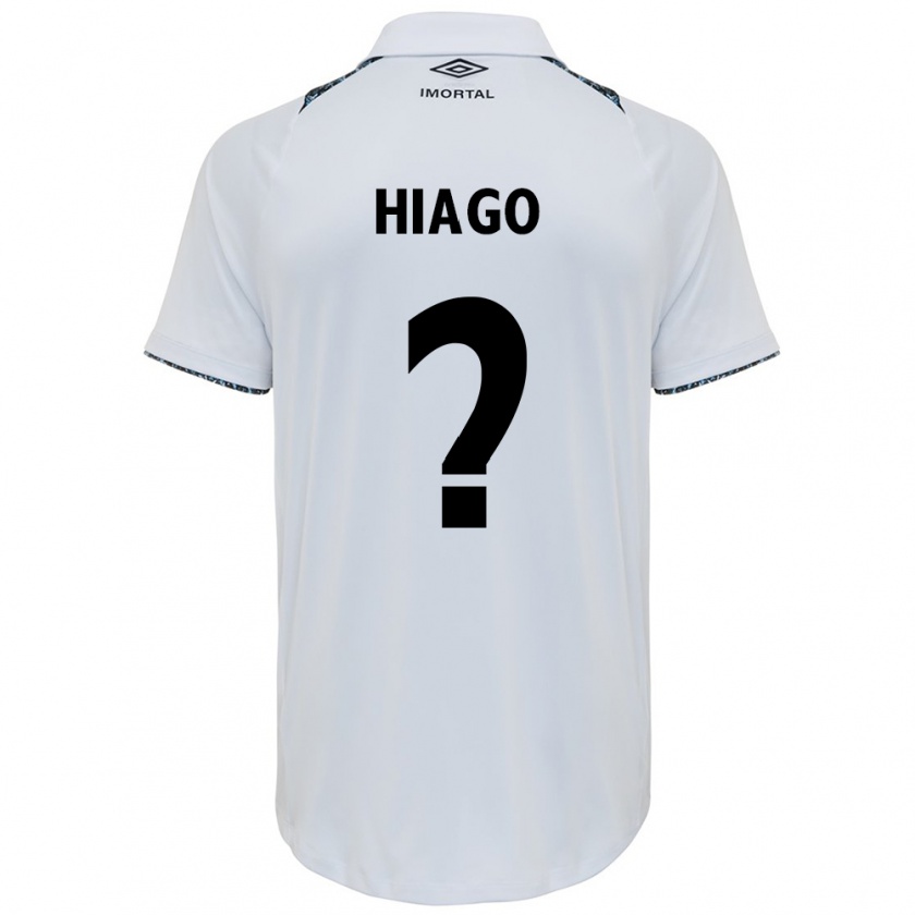 Kandiny Hombre Camiseta Hiago Santos #0 Blanco Azul 2ª Equipación 2024/25 La Camisa