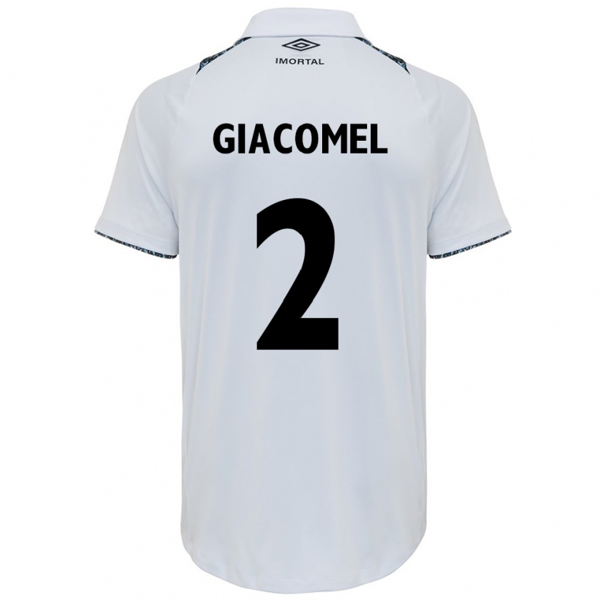 Kandiny Hombre Camiseta Laís Giacomel #2 Blanco Azul 2ª Equipación 2024/25 La Camisa