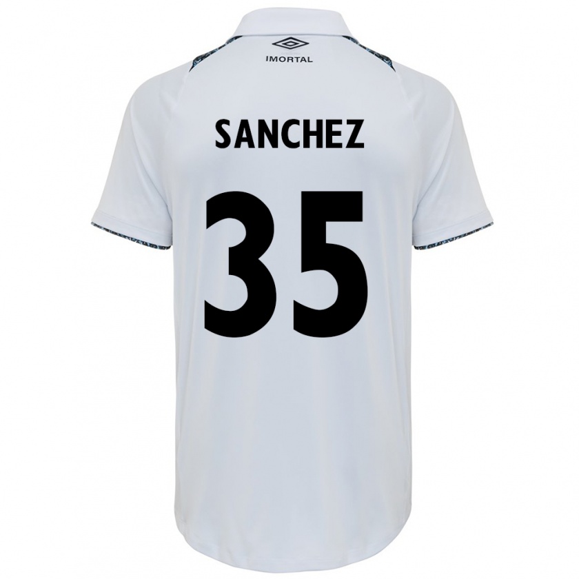 Kandiny Hombre Camiseta Lari Sanchez #35 Blanco Azul 2ª Equipación 2024/25 La Camisa