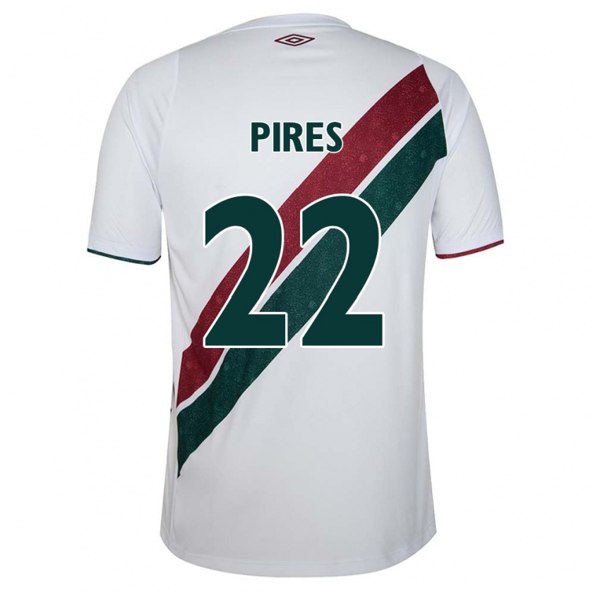 Kandiny Hombre Camiseta Gabriel Pires #22 Blanco Verde Granate 2ª Equipación 2024/25 La Camisa