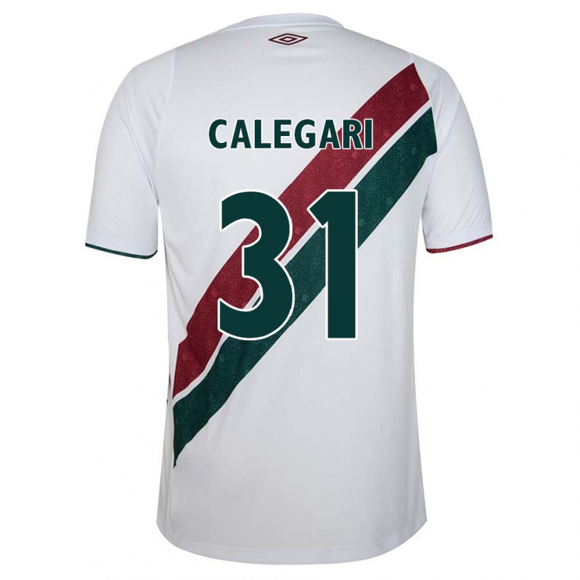 Kandiny Hombre Camiseta Calegari #31 Blanco Verde Granate 2ª Equipación 2024/25 La Camisa