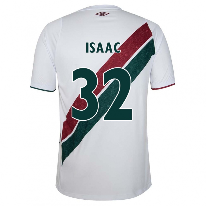 Kandiny Hombre Camiseta Isaac #32 Blanco Verde Granate 2ª Equipación 2024/25 La Camisa