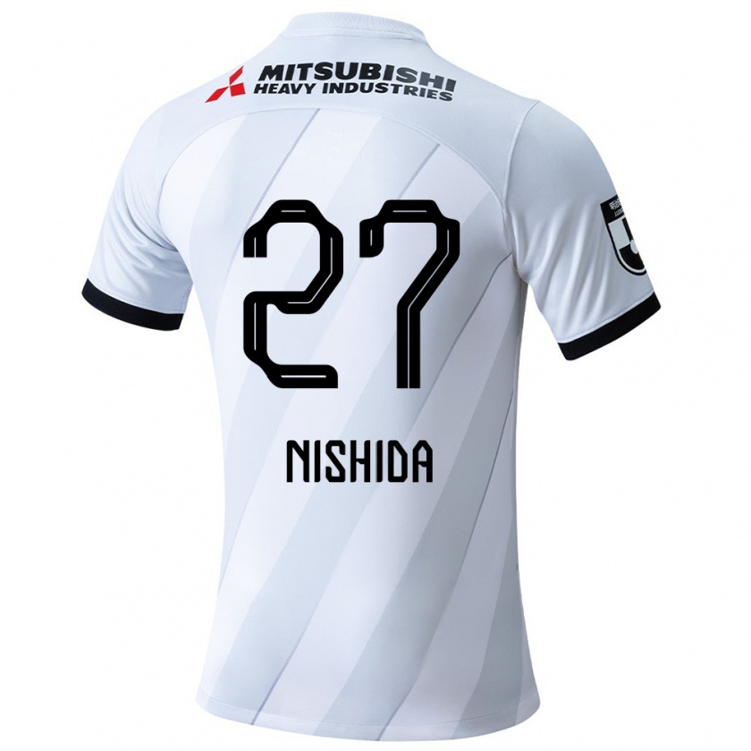 Kandiny Uomo Maglia Haruto Nishida #27 Bianco Grigio Kit Gara Away 2024/25 Maglietta