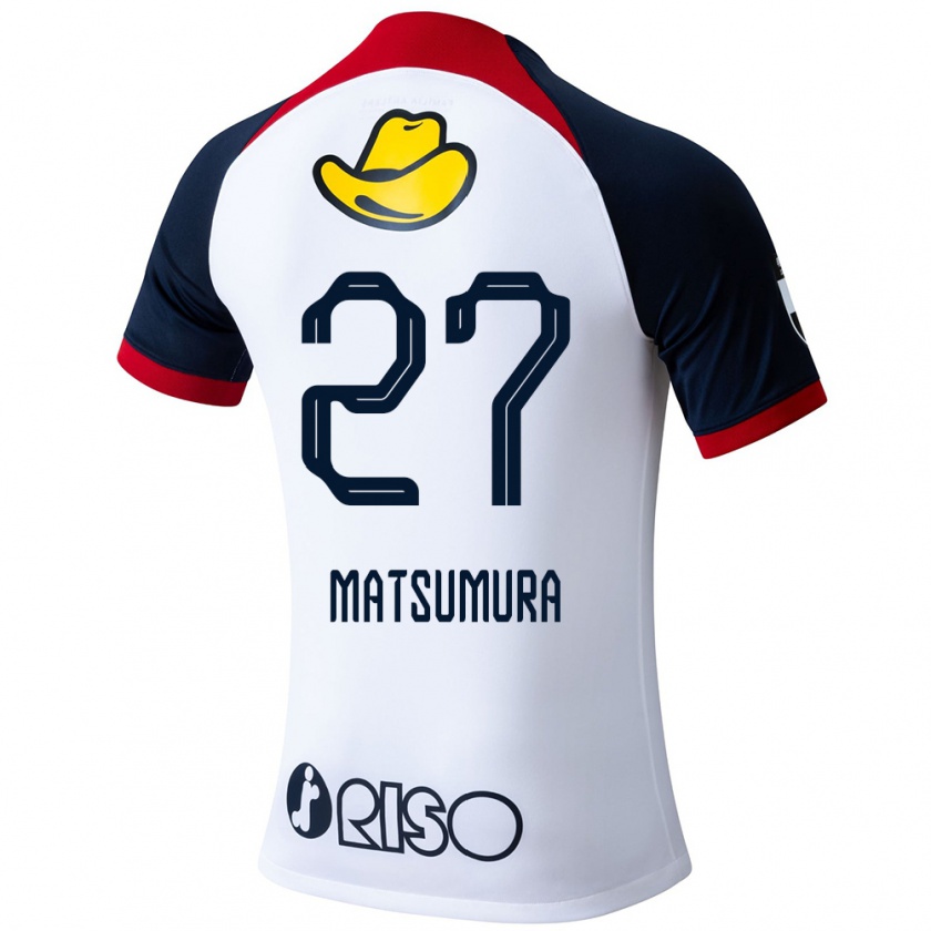 Kandiny Uomo Maglia Yuta Matsumura #27 Bianco Blu Rosso Kit Gara Away 2024/25 Maglietta