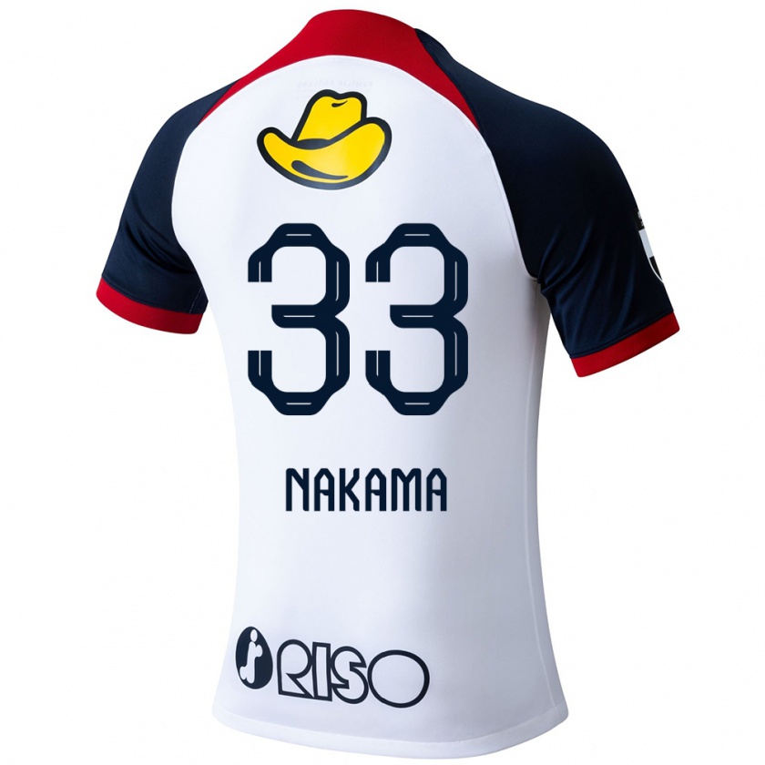 Kandiny Herren Hayato Nakama #33 Weiß Blau Rot Auswärtstrikot Trikot 2024/25 T-Shirt Österreich