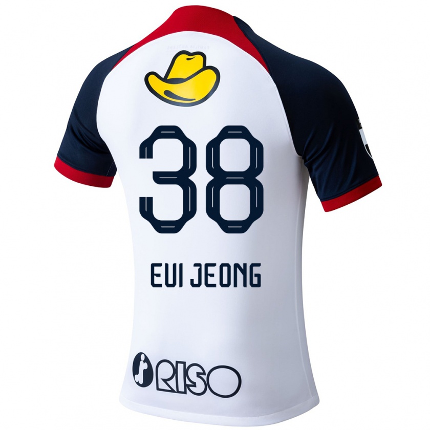 Kandiny Heren Eui-Jeong Park #38 Wit Blauw Rood Uitshirt Uittenue 2024/25 T-Shirt België