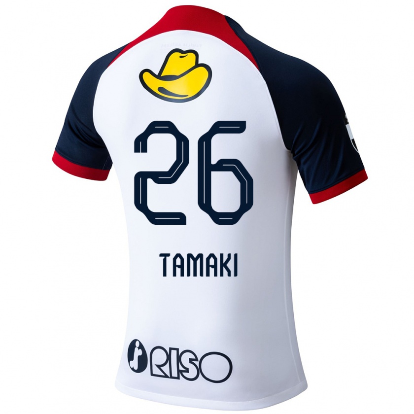 Kandiny Heren Amon Tamaki #26 Wit Blauw Rood Uitshirt Uittenue 2024/25 T-Shirt