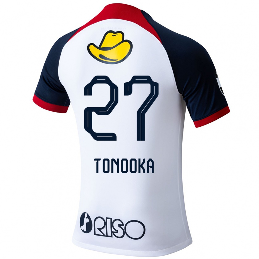 Kandiny Heren Ryota Tonooka #27 Wit Blauw Rood Uitshirt Uittenue 2024/25 T-Shirt