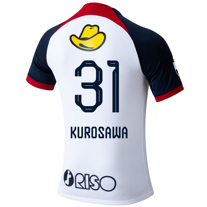 Kandiny Uomo Maglia Shoei Kurosawa #31 Bianco Blu Rosso Kit Gara Away 2024/25 Maglietta