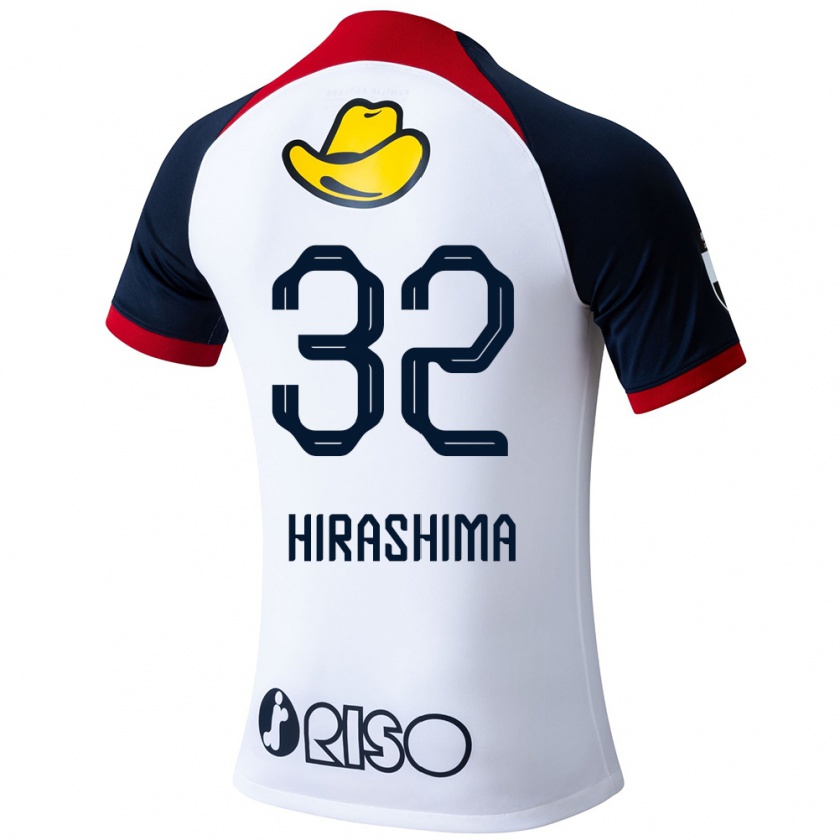 Kandiny Heren Daigo Hirashima #32 Wit Blauw Rood Uitshirt Uittenue 2024/25 T-Shirt