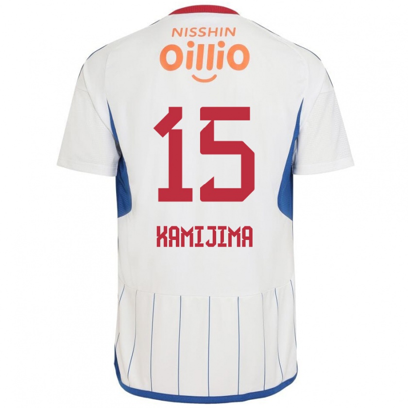 Kandiny Hombre Camiseta Takumi Kamijima #15 Blanco Azul Rojo 2ª Equipación 2024/25 La Camisa