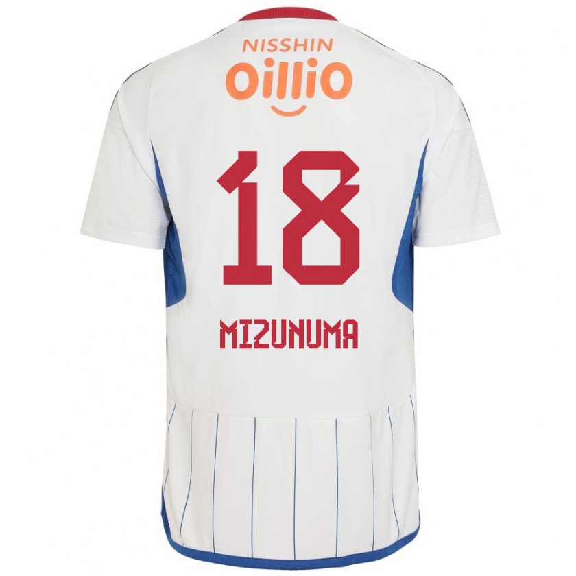 Kandiny Hombre Camiseta Kota Mizunuma #18 Blanco Azul Rojo 2ª Equipación 2024/25 La Camisa