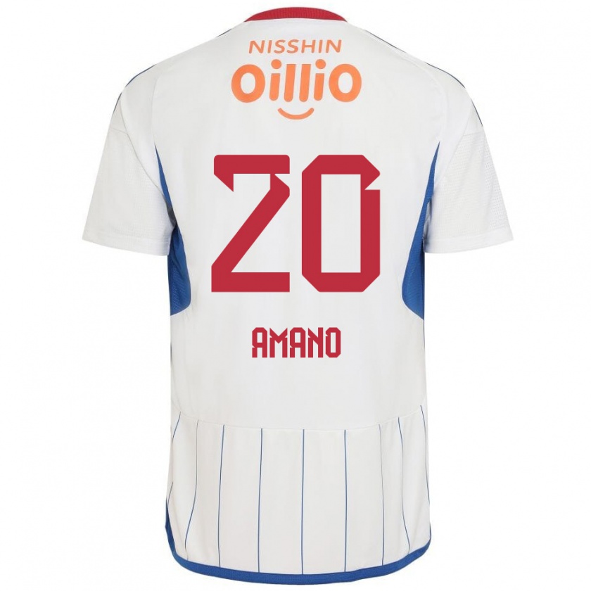 Kandiny Hombre Camiseta Jun Amano #20 Blanco Azul Rojo 2ª Equipación 2024/25 La Camisa