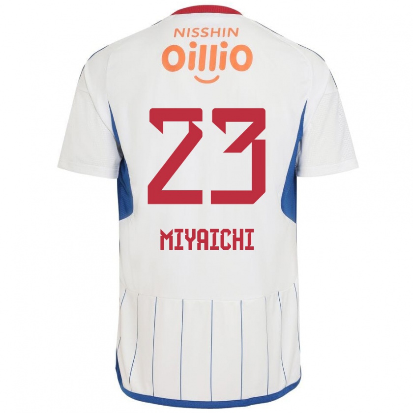 Kandiny Herren Ryo Miyaichi #23 Weiß Blau Rot Auswärtstrikot Trikot 2024/25 T-Shirt Österreich