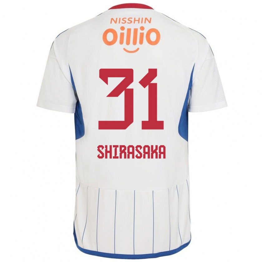 Kandiny Hombre Camiseta Fuma Shirasaka #31 Blanco Azul Rojo 2ª Equipación 2024/25 La Camisa