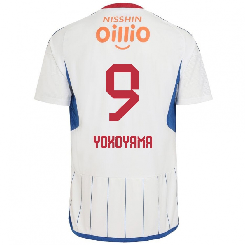 Kandiny Hombre Camiseta Shunsuke Yokoyama #9 Blanco Azul Rojo 2ª Equipación 2024/25 La Camisa