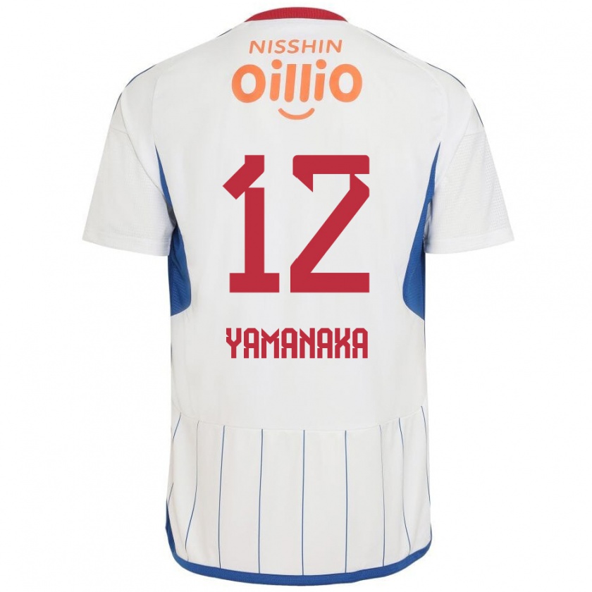 Kandiny Hombre Camiseta Yuki Yamanaka #12 Blanco Azul Rojo 2ª Equipación 2024/25 La Camisa