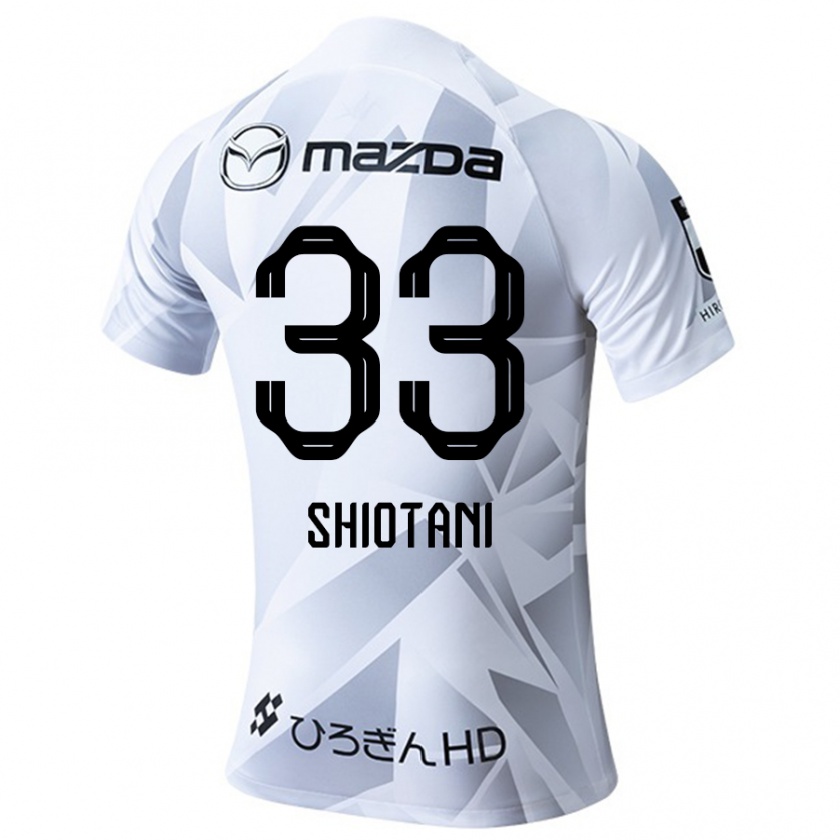 Kandiny Uomo Maglia Tsukasa Shiotani #33 Bianco Grigio Nero Kit Gara Away 2024/25 Maglietta