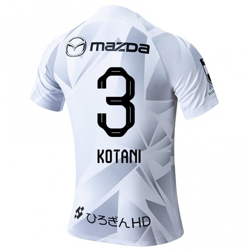 Kandiny Uomo Maglia Fuga Kotani #3 Bianco Grigio Nero Kit Gara Away 2024/25 Maglietta