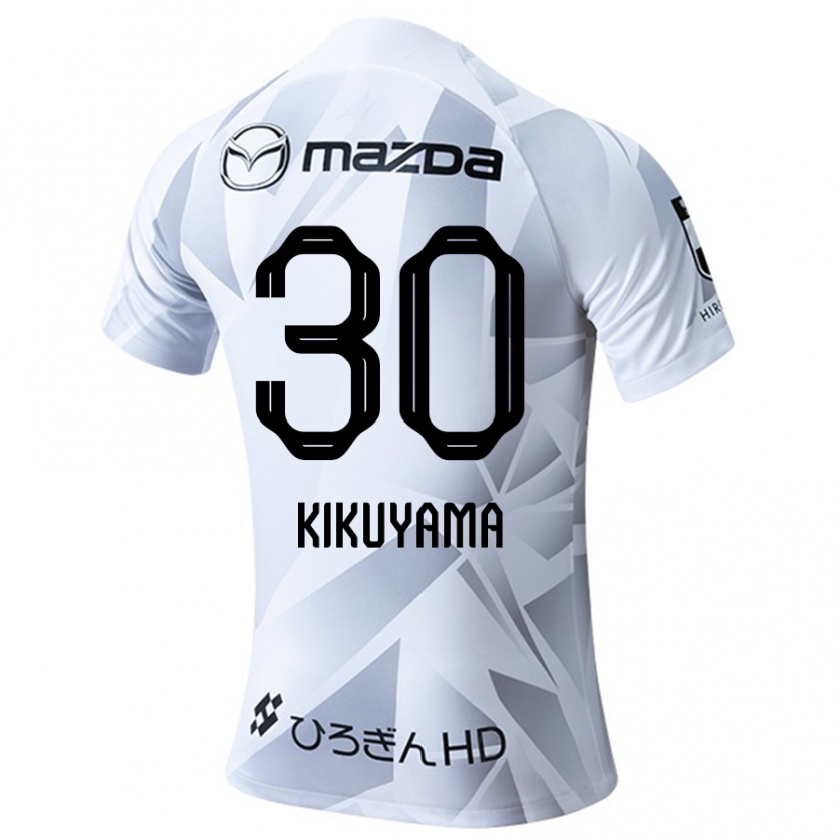 Kandiny Uomo Maglia Rio Kikuyama #30 Bianco Grigio Nero Kit Gara Away 2024/25 Maglietta