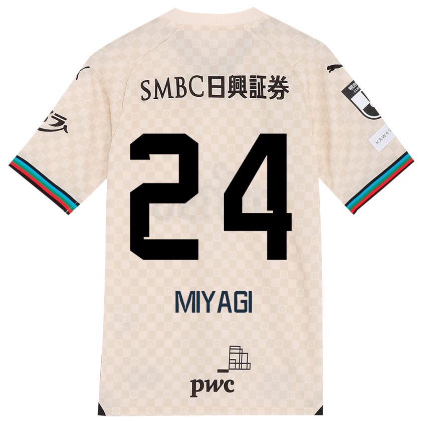 Kandiny Uomo Maglia Ten Miyagi #24 Bianco Grigio Kit Gara Away 2024/25 Maglietta