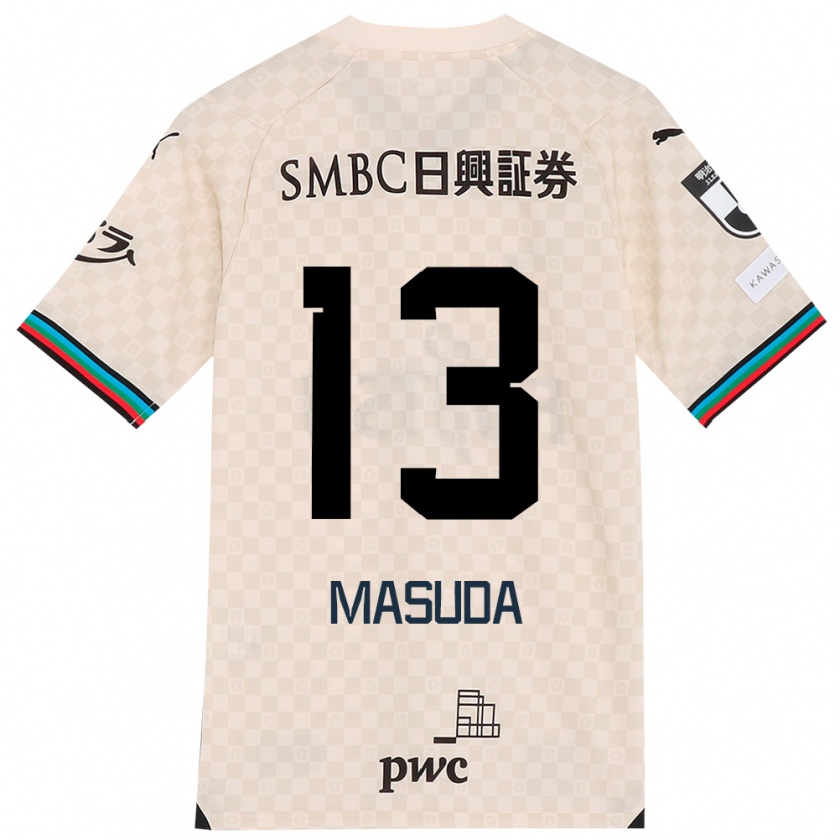 Kandiny Hombre Camiseta Hinata Masuda #13 Blanco Gris 2ª Equipación 2024/25 La Camisa México