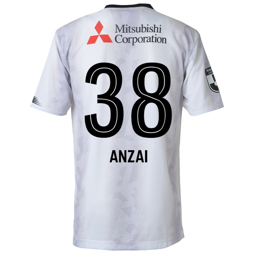 Kandiny Uomo Maglia Soma Anzai #38 Bianco Nero Kit Gara Away 2024/25 Maglietta