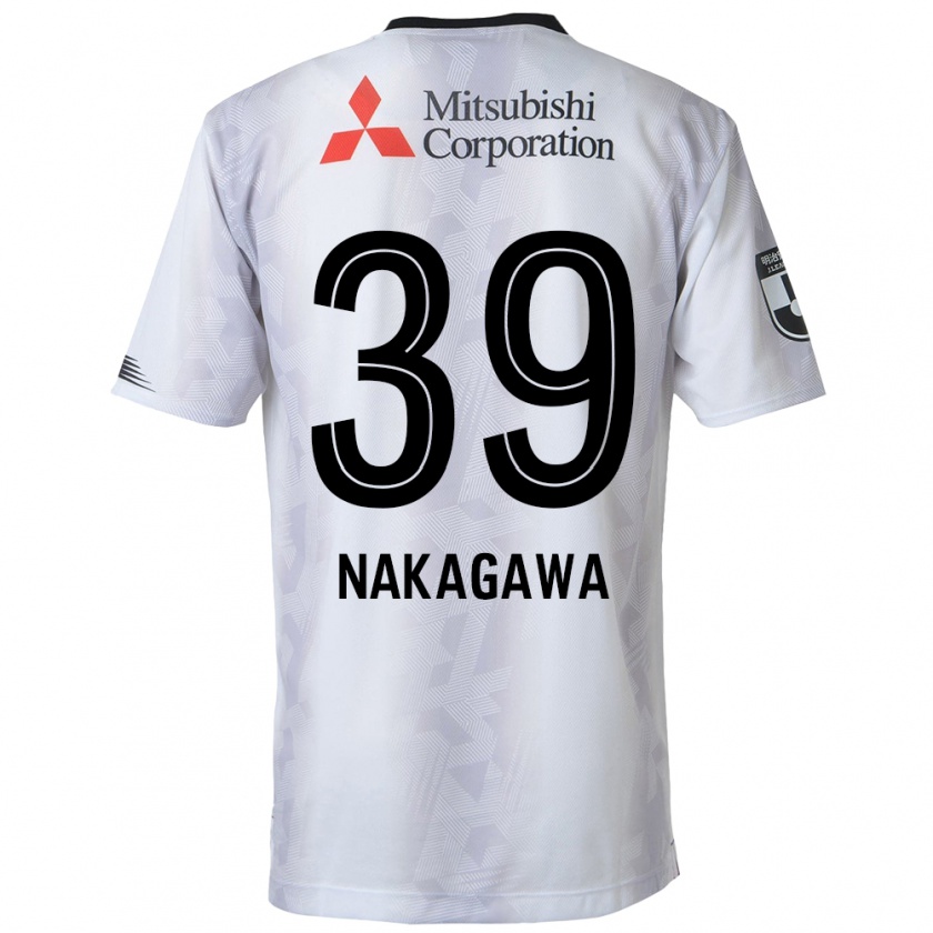 Kandiny Uomo Maglia Teruhito Nakagawa #39 Bianco Nero Kit Gara Away 2024/25 Maglietta