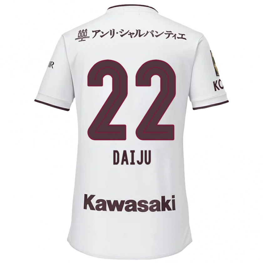 Kandiny Uomo Maglia Daiju Sasaki #22 Bianco Rosso Kit Gara Away 2024/25 Maglietta