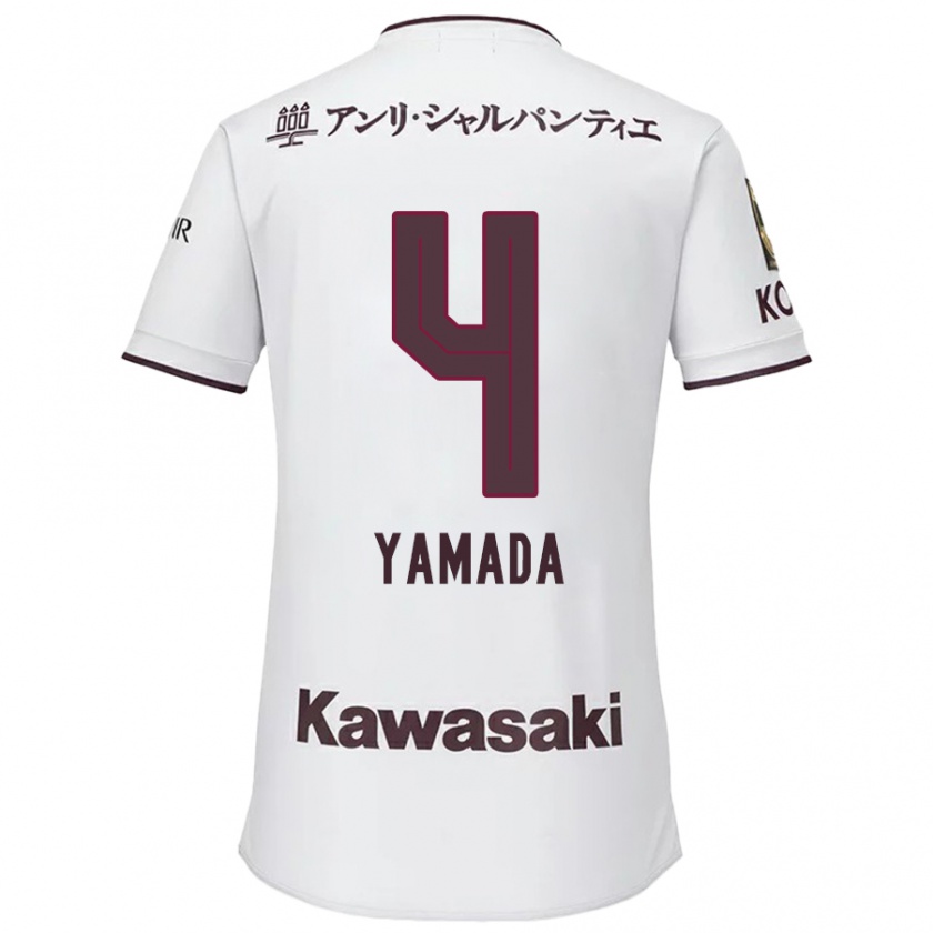 KandinyメンズKaito Yamada#4赤、白アウェイシャツ2024/25ジャージーユニフォーム