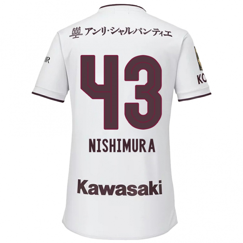 KandinyメンズNagi Nishimura#43赤、白アウェイシャツ2024/25ジャージーユニフォーム